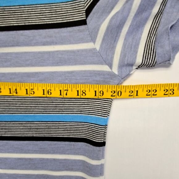 Vintage Cambridge Classics Polo Blue Striped Embroidered Logo Shirt 00's - Picture 9 of 10